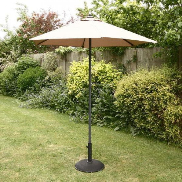 Buy 2m Sturdi Plus Aluminium Garden Push Up Parasol Taupe Online - Garden Furniture