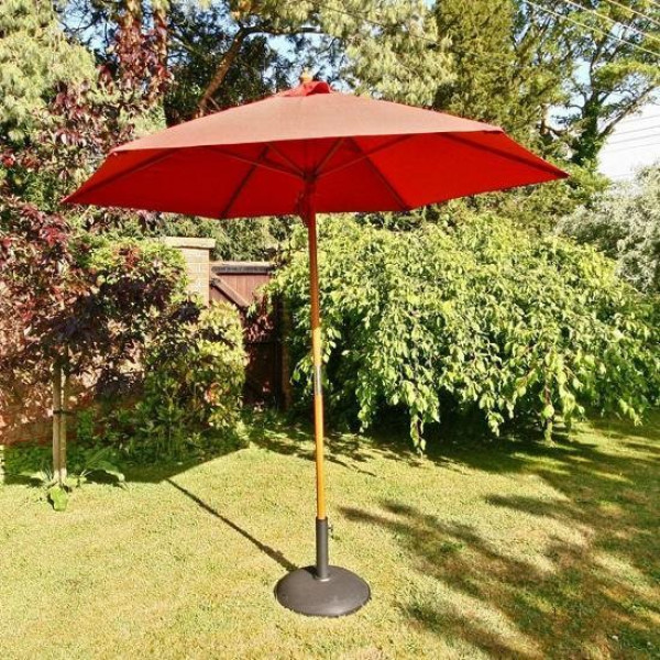 Buy Sturdi 2.5m Hardwood Frame Garden Parasol Terracotta Online - Garden Furniture