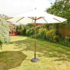 Sturdi 3m Hardwood Frame Garden Parasol Natural