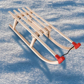 Mad Dash Childrens Traditional Wooden Toboggan Sledge Traditional Wooden Toboggan
