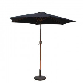 Billyoh 2m, 2.5m or 3m Aluminium Crank and Tilt Wood Effect Parasol Black 2.5m Aluminium Black