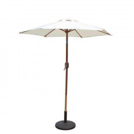 Billyoh 2m, 2.5m or 3m Aluminium Crank and Tilt Wood Effect Parasol Natural 3m Aluminium Natural