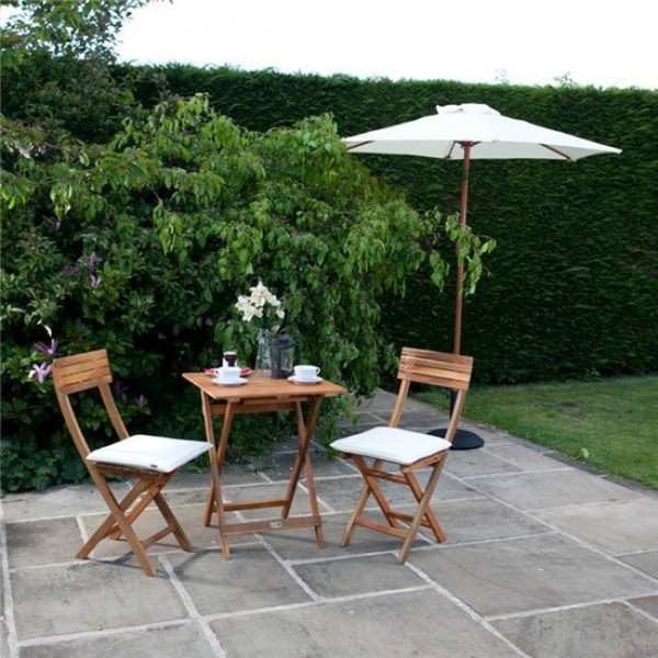 Buy BillyOh Windsor 0.6m Square Bistro Set 2 Seat set with Folding Chairs Windsor 0.6m Square Set Online - Garden Furniture