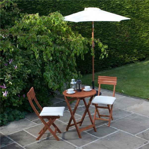 Buy BillyOh Hampton 0.6m Round Bistro Set 2 Seat Set with Folding Chairs Square Folding Chair Set Online - Garden Furniture
