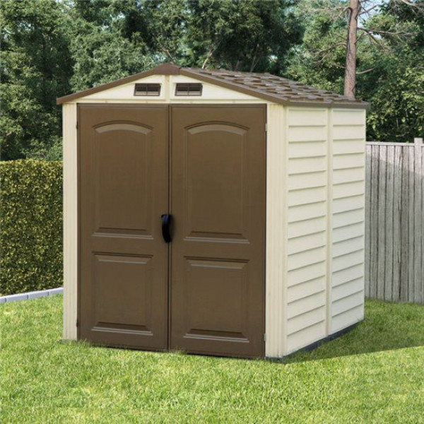 Buy BillyOh Daily Apex Plastic Shed Vinyl Clad Plastic Shed with Floor 6 x 6 Online - Garden Furniture