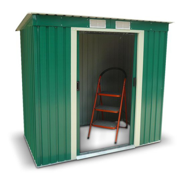 Buy 7' x 4' BillyOh Cargo Pent Metal Shed Green Online - Garden Furniture