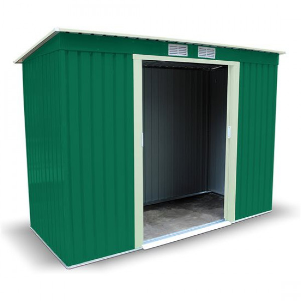 Buy 9' x 4' BillyOh Cargo Pent Metal Shed Green Online - Garden Furniture