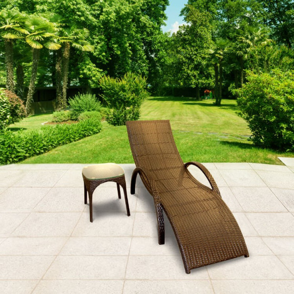 Buy BillyOh Rosario Single Sun Lounger Rattan Lounger Chair in Brown with Side Table 1 x Lounger with 1 x table Online - Garden Furniture