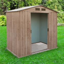 4 X 6 Billyoh Partner Woodgrain Apex Metal Shed Brown