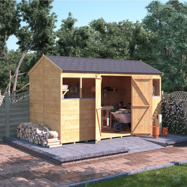 Buy 12' x 6' BillyOh Expert Tongue and Groove Reverse Apex Workshop Windowed Online - Garden Furniture
