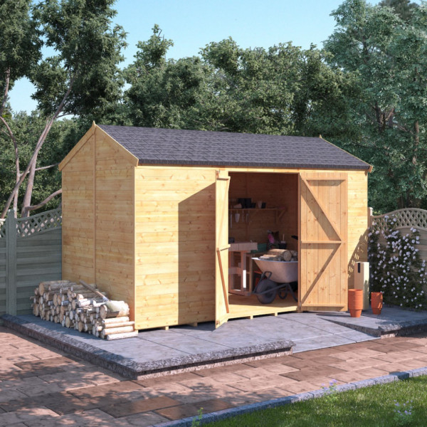 Buy 12' x 6' BillyOh Expert Tongue and Groove Reverse Apex Workshop Windowless Online - Garden Furniture