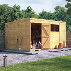 14 X 8 Billyoh Expert Tongue and Groove Pent Workshop Windowed
