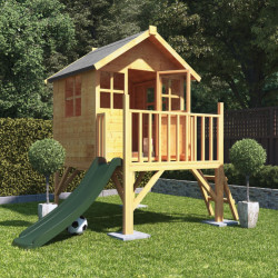 Bunny Max Tower Wooden Kids Outdoor Playhouse with Slide 4 X 4 Billyoh