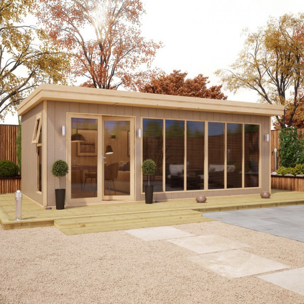 Buy 20' x 10' Evolution Insulated Composite Offset Door Garden Office Online - Garden Furniture
