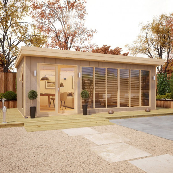 Buy 20' x 10' Evolution Insulated Composite Offset Door Garden Office Online - Garden Furniture