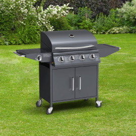 Billyoh Origin 4+1 Burner Hooded Gas Bbq with Side Burner Black 4 Burner