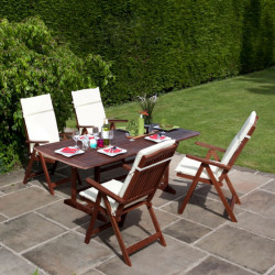 Billyoh Hampton 2m Butterfly Extending Rectangular Dining Set Reclining Chairs 4 Seater