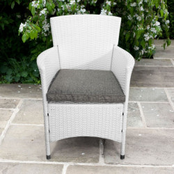 Billyoh Rosario Dining Chairs 2/4/6/8 Seat Rattan Dining Chairs in White with Cushions 2 Dining Chairs