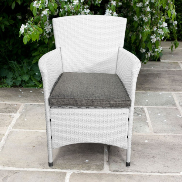 Buy BillyOh Rosario Dining Chairs 2/4/6/8 Seat Rattan Dining Chairs in White with Cushions 6 Dining Chairs Online - Garden Furniture