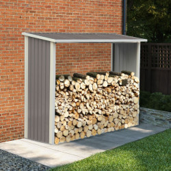 Billyoh Metal Log Store Garden Storage Shed 6x3 Warm Grey