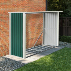 Billyoh Metal Log Store Garden Storage Shed 8x3 Green