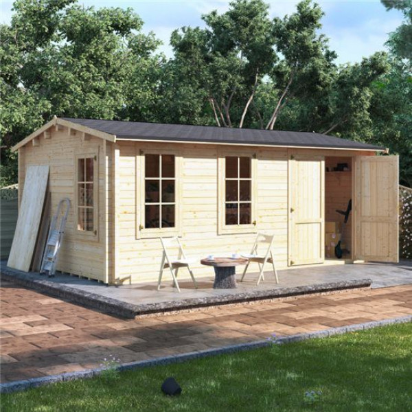 Buy 5.5m x 3.5m BillyOh Traditional Log Cabin Workshop 70 Online - Garden Houses & Buildings
