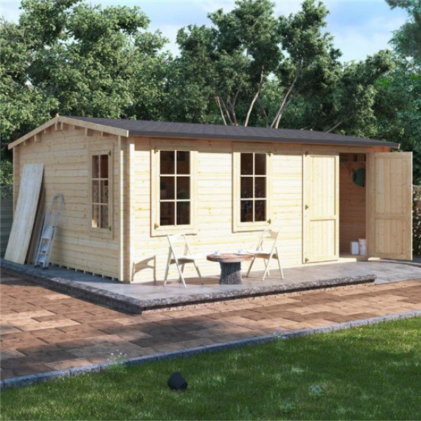 Buy 5.5m x 4.5m BillyOh Traditional Log Cabin Workshop 70 Online - Garden Houses & Buildings