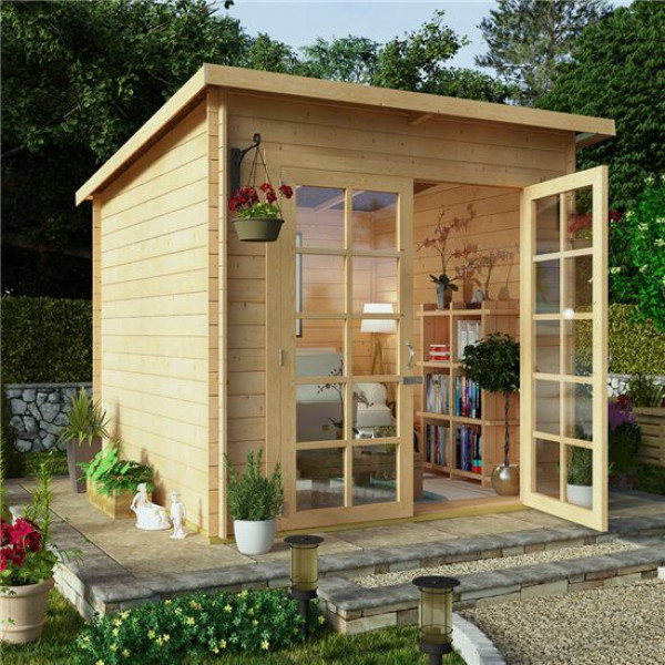 Buy 8x8 BillyOh Pent Log Cabin Summerhouse Range 19 Online - Garden Houses & Buildings