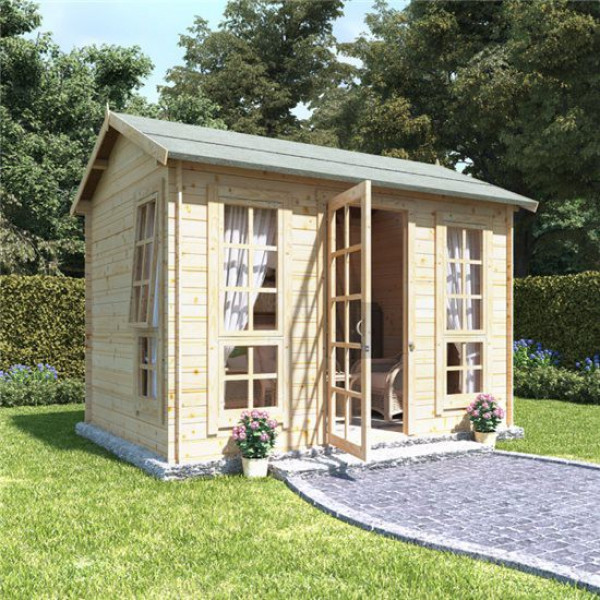 Buy 10x8 georgian sgl oor BillyOh Riley Log Cabin Summerhouse 19 Online - Garden Houses & Buildings