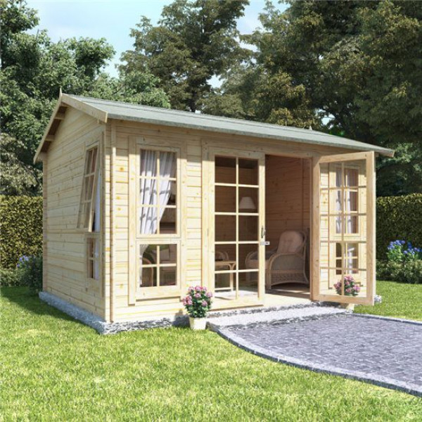Buy 12 x 10 BillyOh Riley Log Cabin Summerhouse 28 Online - Garden Houses & Buildings