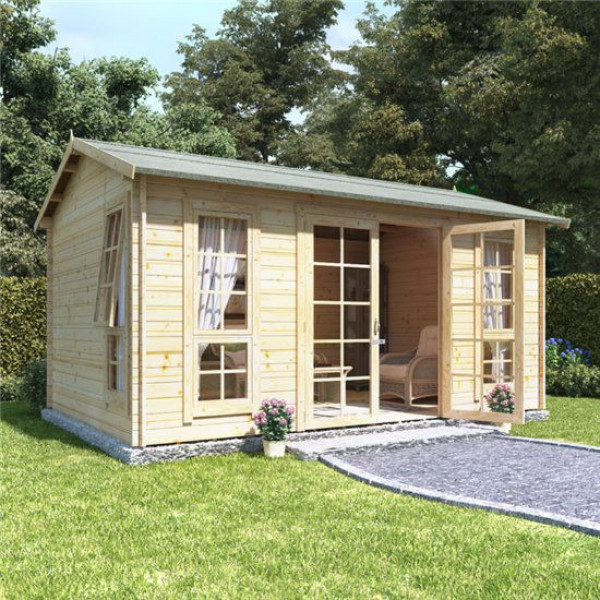 Buy 14 x 10 BillyOh Riley Log Cabin Summerhouse 28 Online - Garden Houses & Buildings