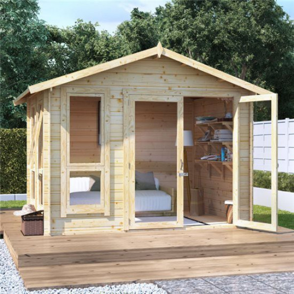 Buy 8x10 moern bl oor BillyOh Sasha Log Cabin Summerhouse 19 Online - Garden Houses & Buildings