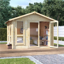 10x10 Moern Bl Oor Billyoh Sasha Log Cabin Summerhouse 28