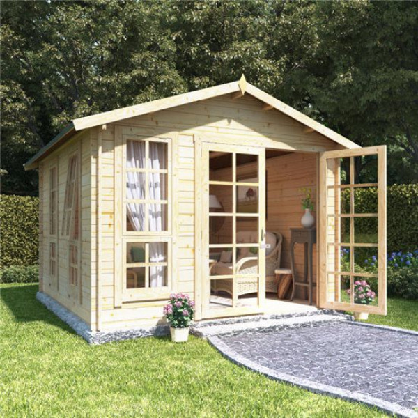 Buy 10 x 10 BillyOh Miller Log Cabin Summerhouse 28 Online - Garden Houses & Buildings