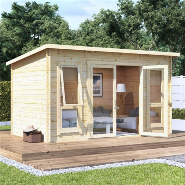 Buy 12x8 moern bl oor BillyOh Carmen Log Cabin Summerhouse 19 Online - Garden Houses & Buildings