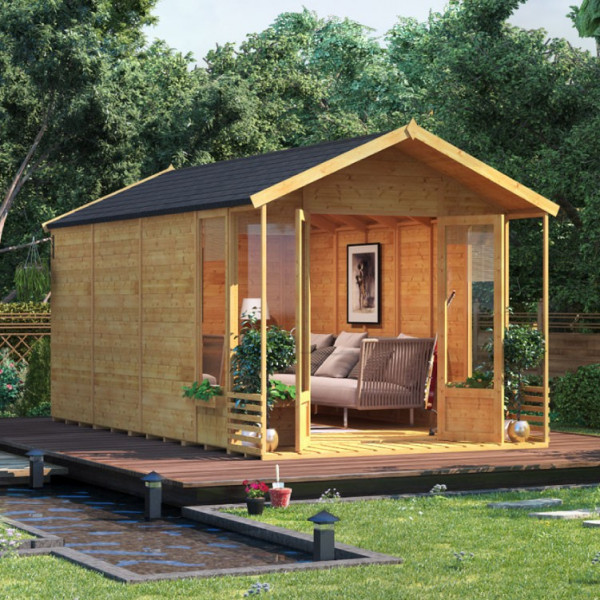 Buy BillyOh Ivy Tongue and Groove Apex Summerhouse 16x8 T&G Apex Summerhouse Online - Garden Houses & Buildings