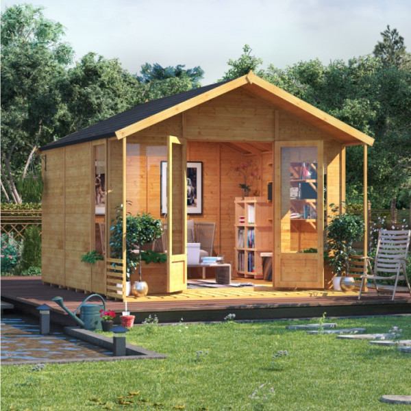 Buy BillyOh Ivy Tongue and Groove Apex Summerhouse 12x10 T&G Apex Summerhouse Online - Garden Houses & Buildings