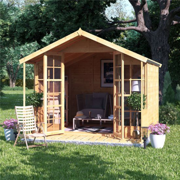 Buy BillyOh Lily Tongue and Groove Apex Summerhouse 10x8 T&G Apex Summerhouse Online - Garden Houses & Buildings