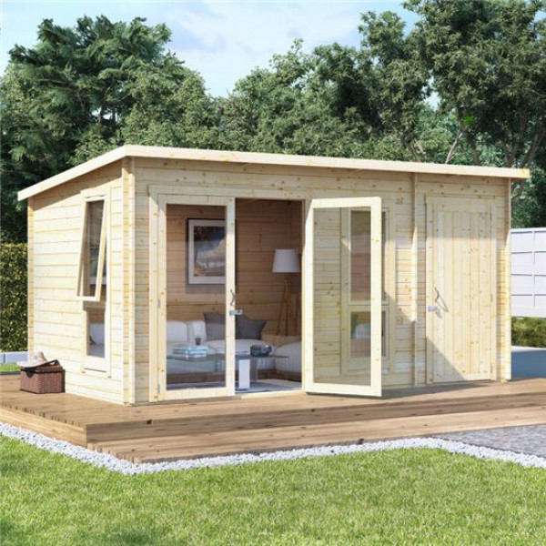 Buy 14x8 tianna BillyOh Tianna Log Cabin Summerhouse with Side Store 28 Online - Garden Houses & Buildings