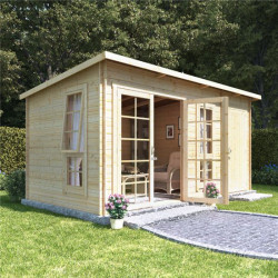 14x8 Heston Billyoh Heston Log Cabin Summerhouse with Side Store 19