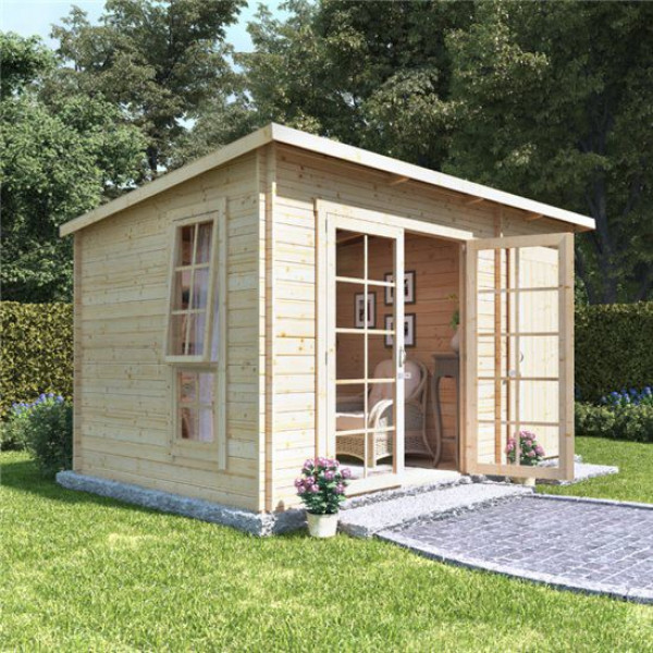 Buy 12x8 heston BillyOh Heston Log Cabin Summerhouse with Side Store 28 Online - Garden Houses & Buildings