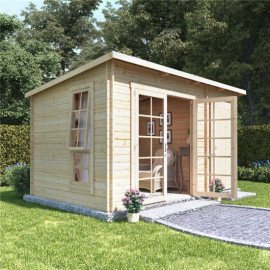 12x8 Billyoh Heston Log Cabin Summerhouse with Side Store 28