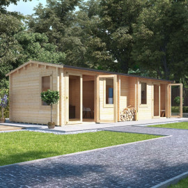 8.0m X 3.5m Billyoh Pod Multiroom Log Cabin 70