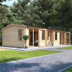 7.5m X 4.5m Billyoh Hub Garden Office Log Cabin 70
