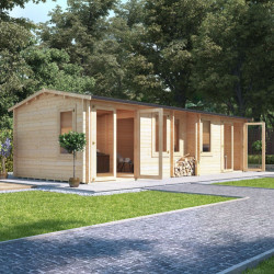 8.0m X 3.5m Billyoh Hub Garden Office Log Cabin 44