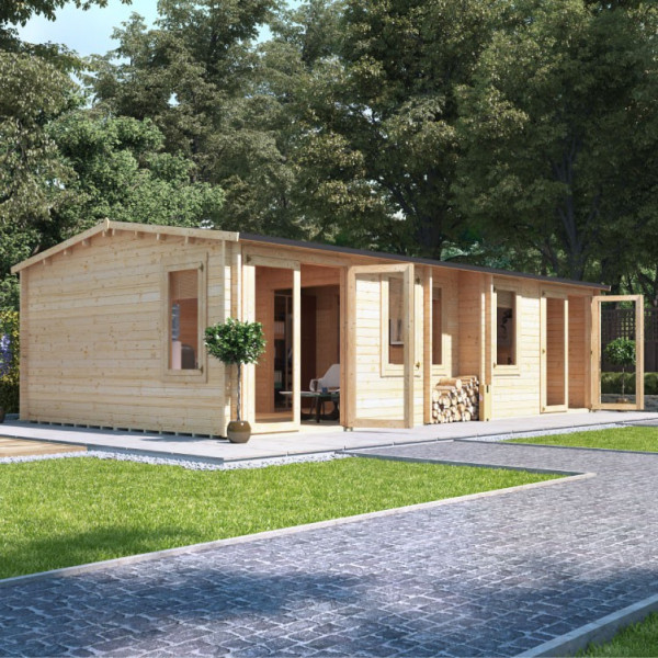 Buy 7.5m x 4.5m BillyOh Hub Garden Office Log Cabin 44 Online - Garden Houses & Buildings