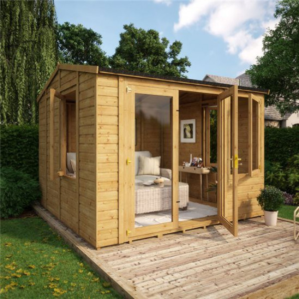 Buy Grandmaster 6000 Diplomat Offset Door Reverse Apex Summerhouse 10x10 Online - Garden Houses & Buildings