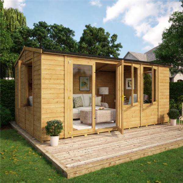 Buy Grandmaster 6000 Diplomat Offset Door Reverse Apex Summerhouse 16x10 Online - Garden Houses & Buildings