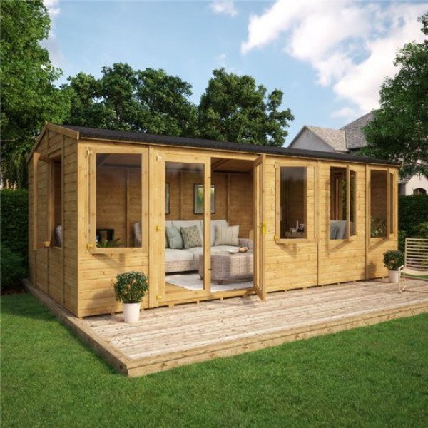 Buy Grandmaster 6000 Diplomat Offset Door Reverse Apex Summerhouse 20x10 Online - Garden Houses & Buildings