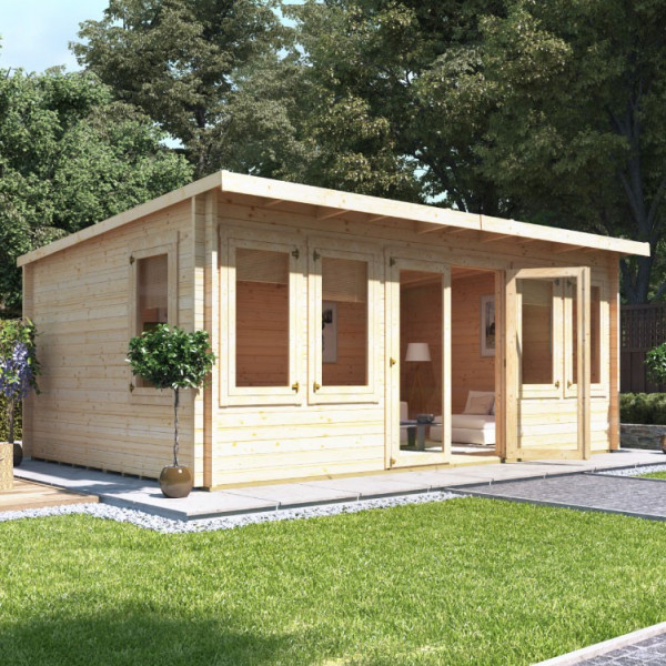 Buy 5.5m x 4.0m BillyOh Eliana Pent Log Cabin 44 Online - Garden Houses & Buildings
